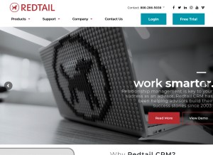 How redtailtechnology.com looks like on a tablet such as an iPad.