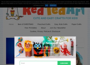 How redtedart.com looks like on a tablet such as an iPad.