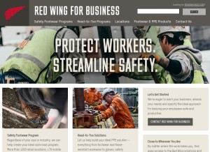 How redwingsafety.com looks like on a tablet such as an iPad.