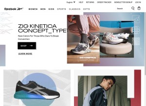 How reebok.ch looks like on a tablet such as an iPad.