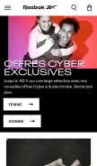 How reebok.com looks like on a mobile device such as an iPhone.