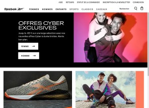 How reebok.com looks like on a tablet such as an iPad.