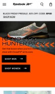 How reebok.cz looks like on a mobile device such as an iPhone.