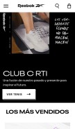 How reebok.mx looks like on a mobile device such as an iPhone.