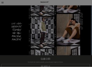 How reebok.pe looks like on a tablet such as an iPad.