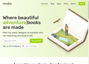How reedsy.com looks like on a tablet such as an iPad.