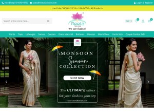 How reetafashion.com looks like on a tablet such as an iPad.