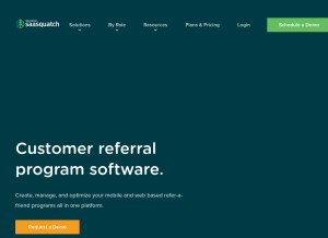 How referralsaasquatch.com looks like on a tablet such as an iPad.