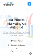 How referrizer.com looks like on a mobile device such as an iPhone.