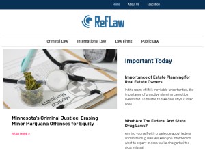 How reflaw.org looks like on a tablet such as an iPad.