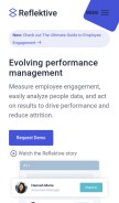 How reflektive.com looks like on a mobile device such as an iPhone.