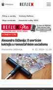 How reflex.cz looks like on a mobile device such as an iPhone.