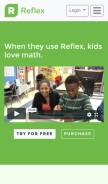 How reflexmath.com looks like on a mobile device such as an iPhone.