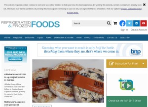 How refrigeratedfrozenfood.com looks like on a tablet such as an iPad.