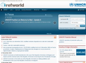 How refworld.org looks like on a tablet such as an iPad.