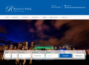 How regentpark.com looks like on a tablet such as an iPad.