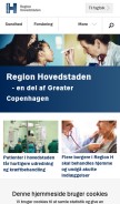 How regionh.dk looks like on a mobile device such as an iPhone.