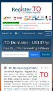 How register.to looks like on a mobile device such as an iPhone.