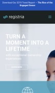 How registria.com looks like on a mobile device such as an iPhone.