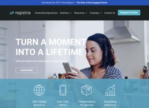 How registria.com looks like on a tablet such as an iPad.