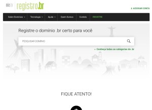 How registro.br looks like on a tablet such as an iPad.