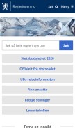 How regjeringen.no looks like on a mobile device such as an iPhone.