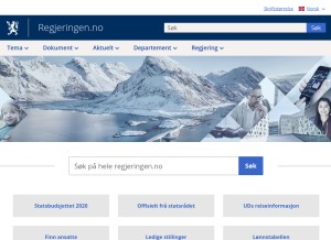 How regjeringen.no looks like on a tablet such as an iPad.