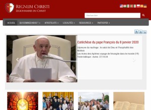 How regnumchristi.org looks like on a tablet such as an iPad.