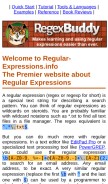 How regular-expressions.info looks like on a mobile device such as an iPhone.