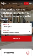 How regus.com looks like on a mobile device such as an iPhone.