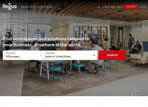 How regus.com looks like on a tablet such as an iPad.
