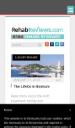 How rehabreviews.com looks like on a mobile device such as an iPhone.