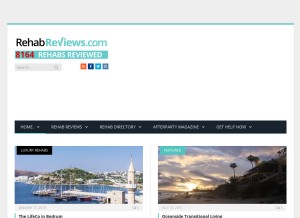 How rehabreviews.com looks like on a tablet such as an iPad.