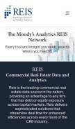 How reis.com looks like on a mobile device such as an iPhone.