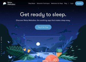 How relaxmelodies.com looks like on a tablet such as an iPad.