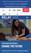 How relay.edu looks like on a mobile device such as an iPhone.