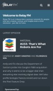How relay.fm looks like on a mobile device such as an iPhone.