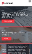How relevant-digital.com looks like on a mobile device such as an iPhone.