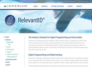 How relevantid.com looks like on a tablet such as an iPad.