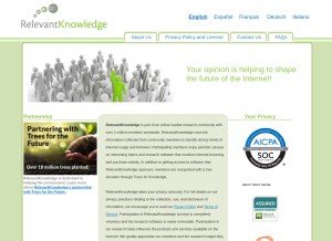 How relevantknowledge.com looks like on a tablet such as an iPad.