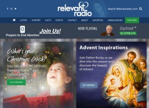 How relevantradio.com looks like on a tablet such as an iPad.