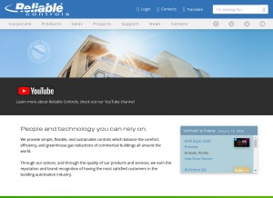 How reliablecontrols.com looks like on a tablet such as an iPad.