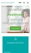 How reliasacademy.com looks like on a mobile device such as an iPhone.