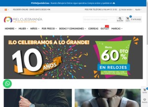 How relojesmania.com looks like on a tablet such as an iPad.