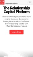 How relsci.com looks like on a mobile device such as an iPhone.