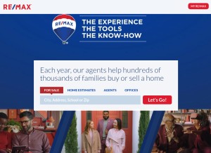 How remax.com looks like on a tablet such as an iPad.