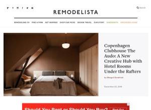 How remodelista.com looks like on a tablet such as an iPad.
