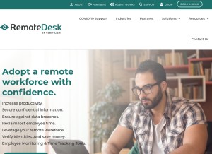 How remotedesk.com looks like on a tablet such as an iPad.