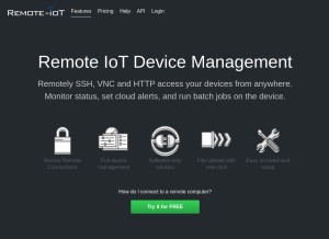 How remoteiot.com looks like on a tablet such as an iPad.