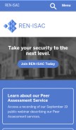 How ren-isac.net looks like on a mobile device such as an iPhone.